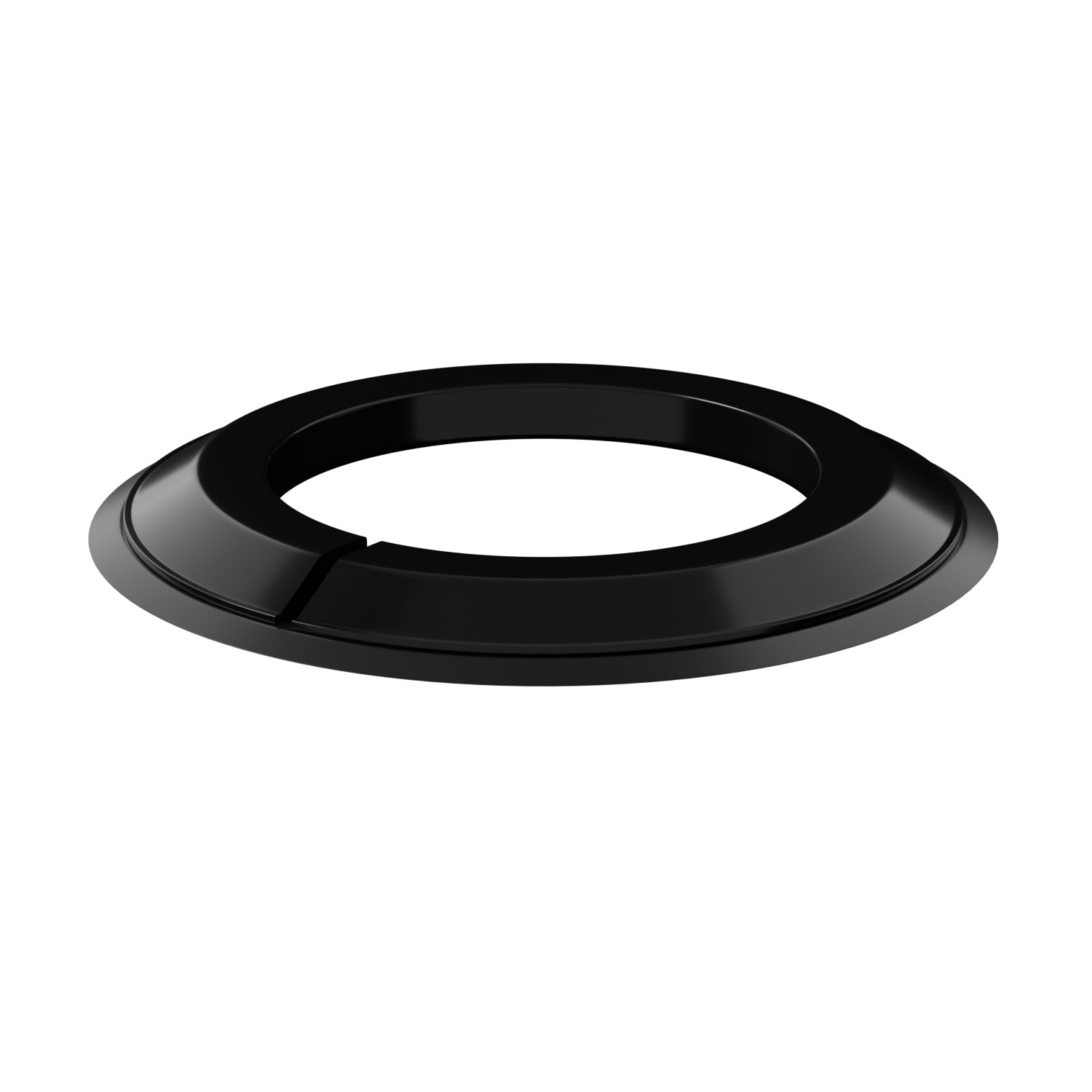 Split type black reducer crown race with black seal to allow fitment of 1 1/8" fork to tapered headset.