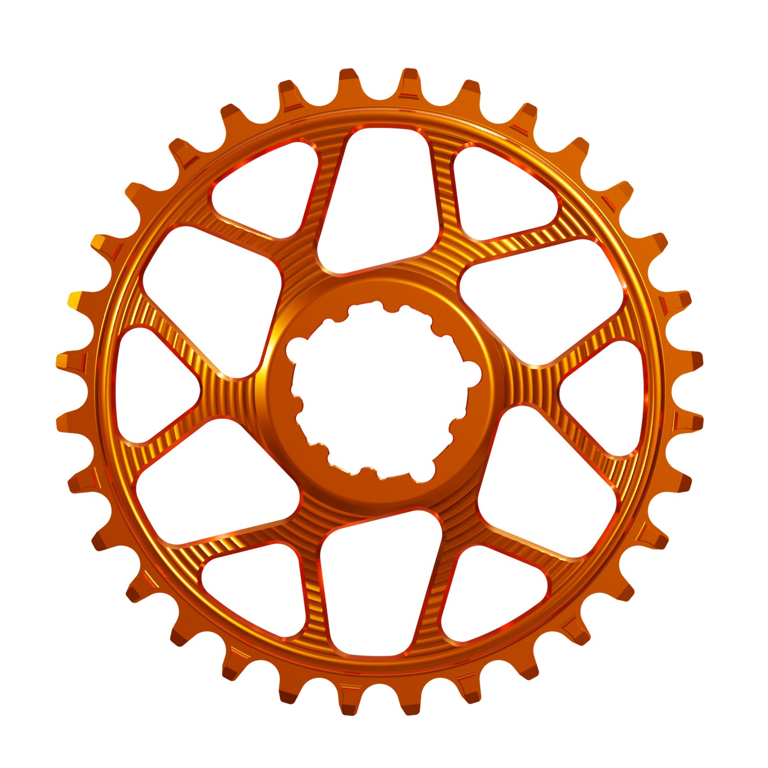 Orange Works Components Narrow Wide Chainring to fit SRAM with a 3mm Offset.