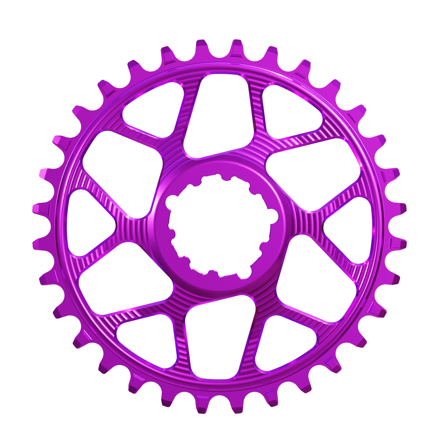 Purple Works Components Narrow Wide Chainring to fit SRAM with a 3mm Offset.