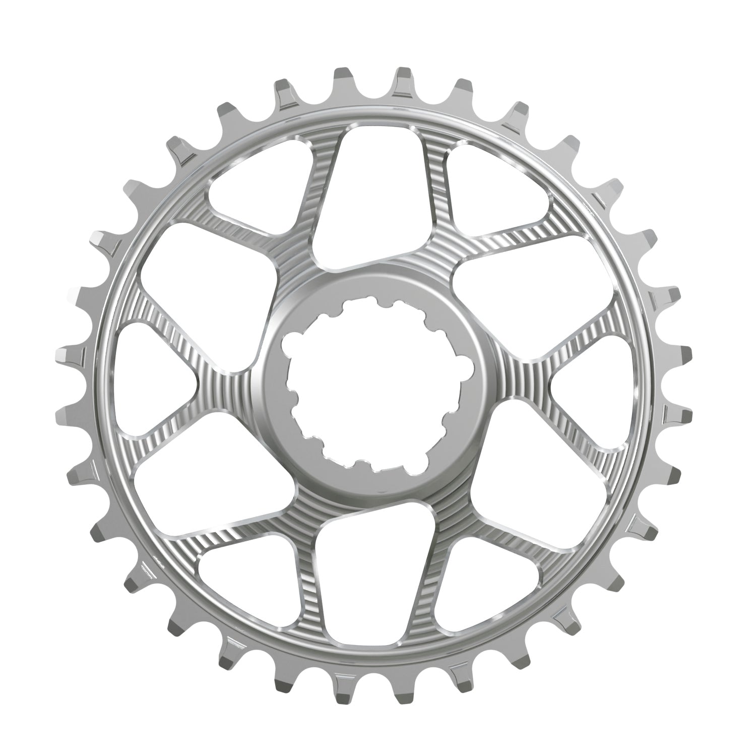 Silver Works Components Narrow Wide Chainring to fit SRAM with a 6mm Offset. 38T and 40T.