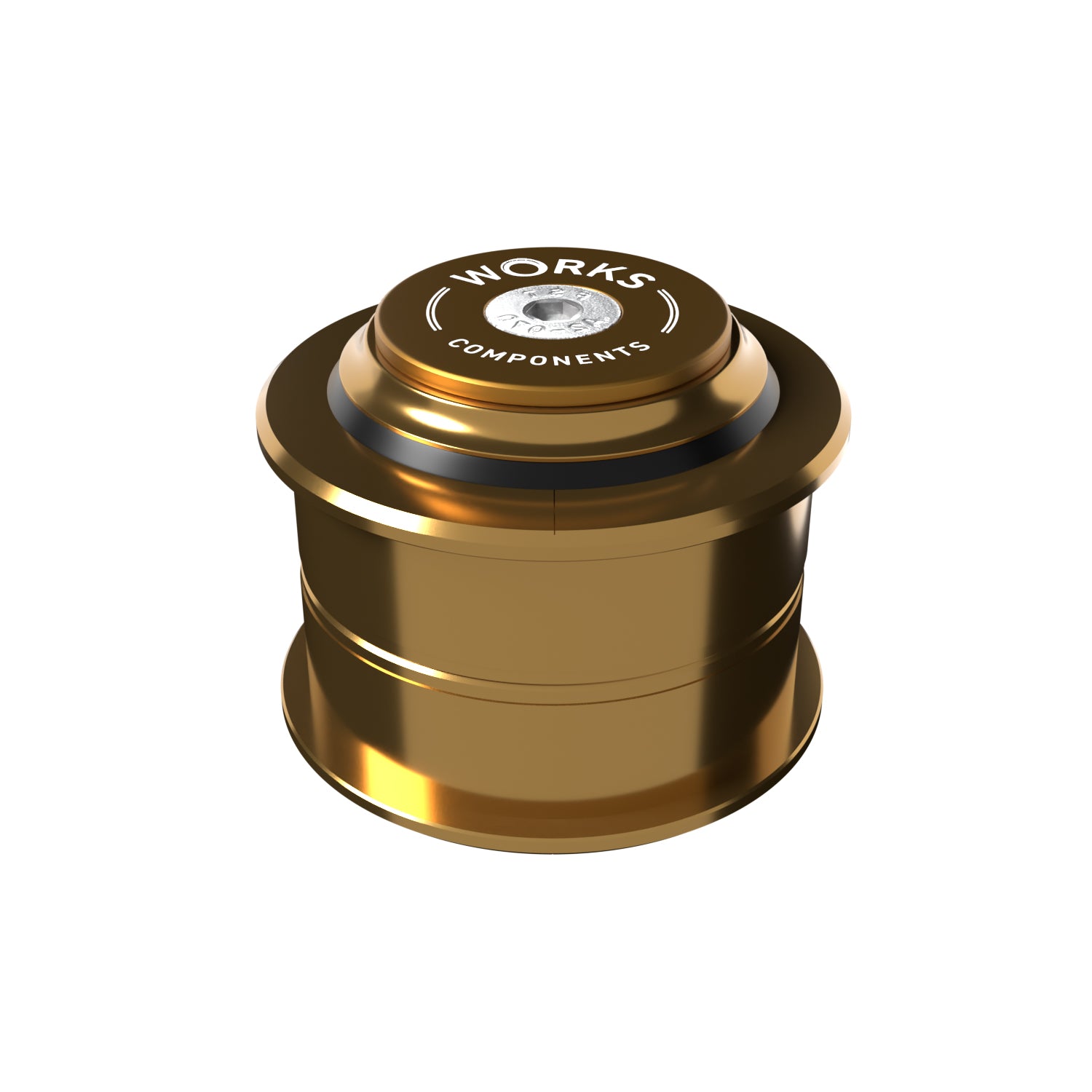 Bronze Reach Adjust ZS49-ZS49 headset for bicycles, showing the side profile with the upper and lower headset cups and the star nut visible.