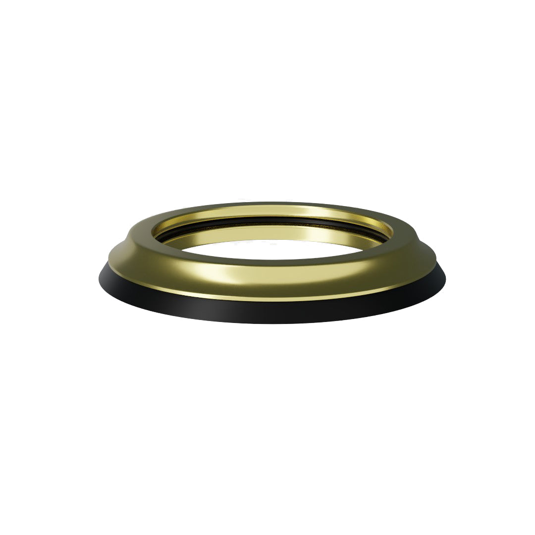 A upper bearing cover in shiny anodised gold with a black seal designed to work with all our angle and reach headsets.